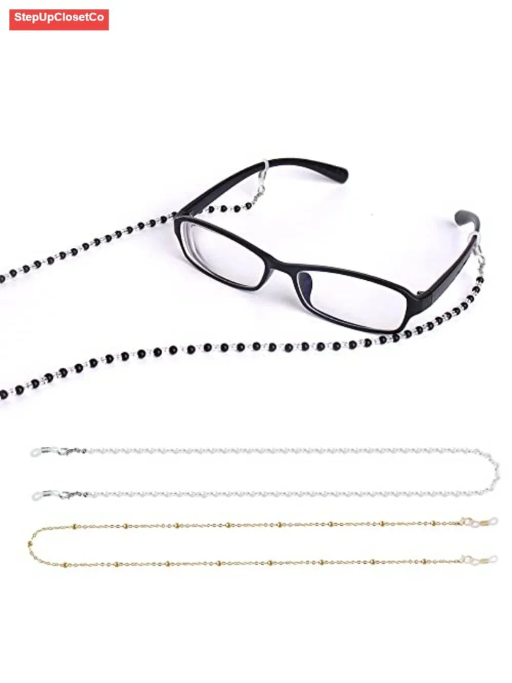 Eyeglass Chains for Women Glasses Strap Holder Lanyard 4 Pack Metal Bead